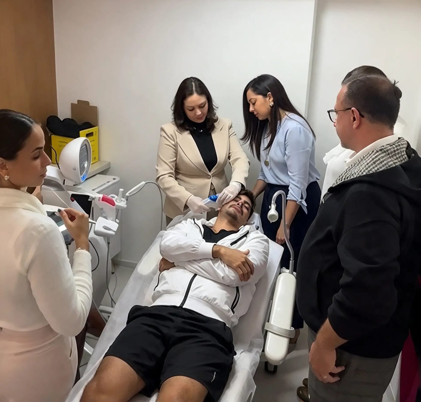 Turma acompanhando a prática do Ultraformer MPT
